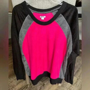 DKNY Women’s Logo Knit Sleep Lounge Top In Pink Size XL